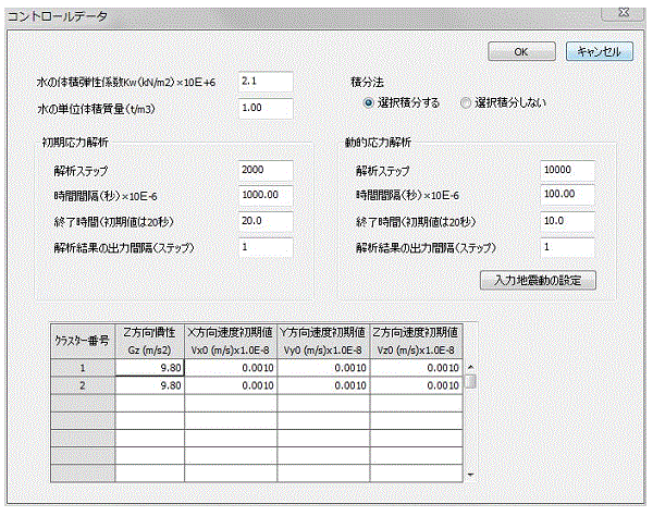 コントロールデータ入力画面例